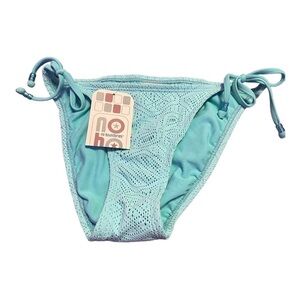 NO Boundaries Aqua Blue String Bikini Bottoms Size S